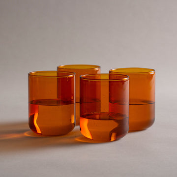 Glass Tumbler Set - Amber