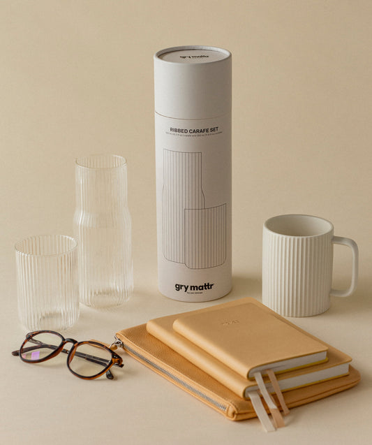 Ribbed Ceramic Mug - Cream - 2pk
