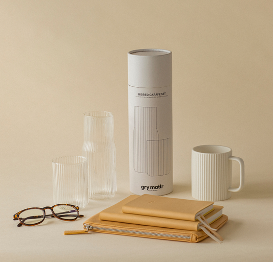 Ribbed Ceramic Mug - Cream - 2pk