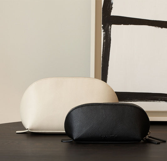 Vegan Leather Domed Pouch Large