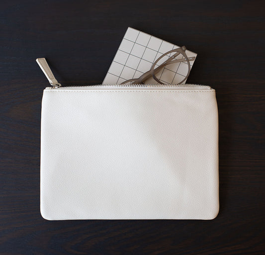 Vegan Leather Zipper Pouch Large