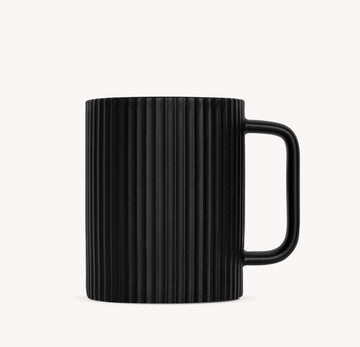 Ribbed Ceramic Mug - Jet - 2pk