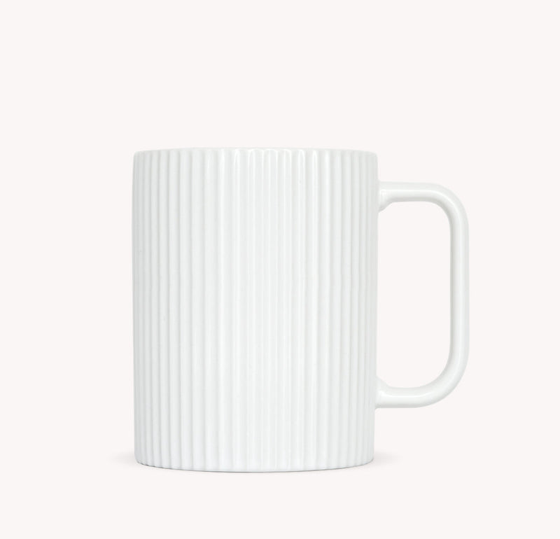 Ribbed Ceramic Mug - Cream - 2pk