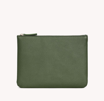 Vegan Leather Zipper Pouch Large