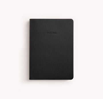 A6 Vegan Leather Notebook - Jet